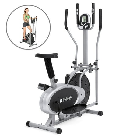 Elliptical Aluminum Steps - Best Choice Products Elliptical Bike 2-in-1 Cross Trainer Exercise Fitness Machine Upgraded Model