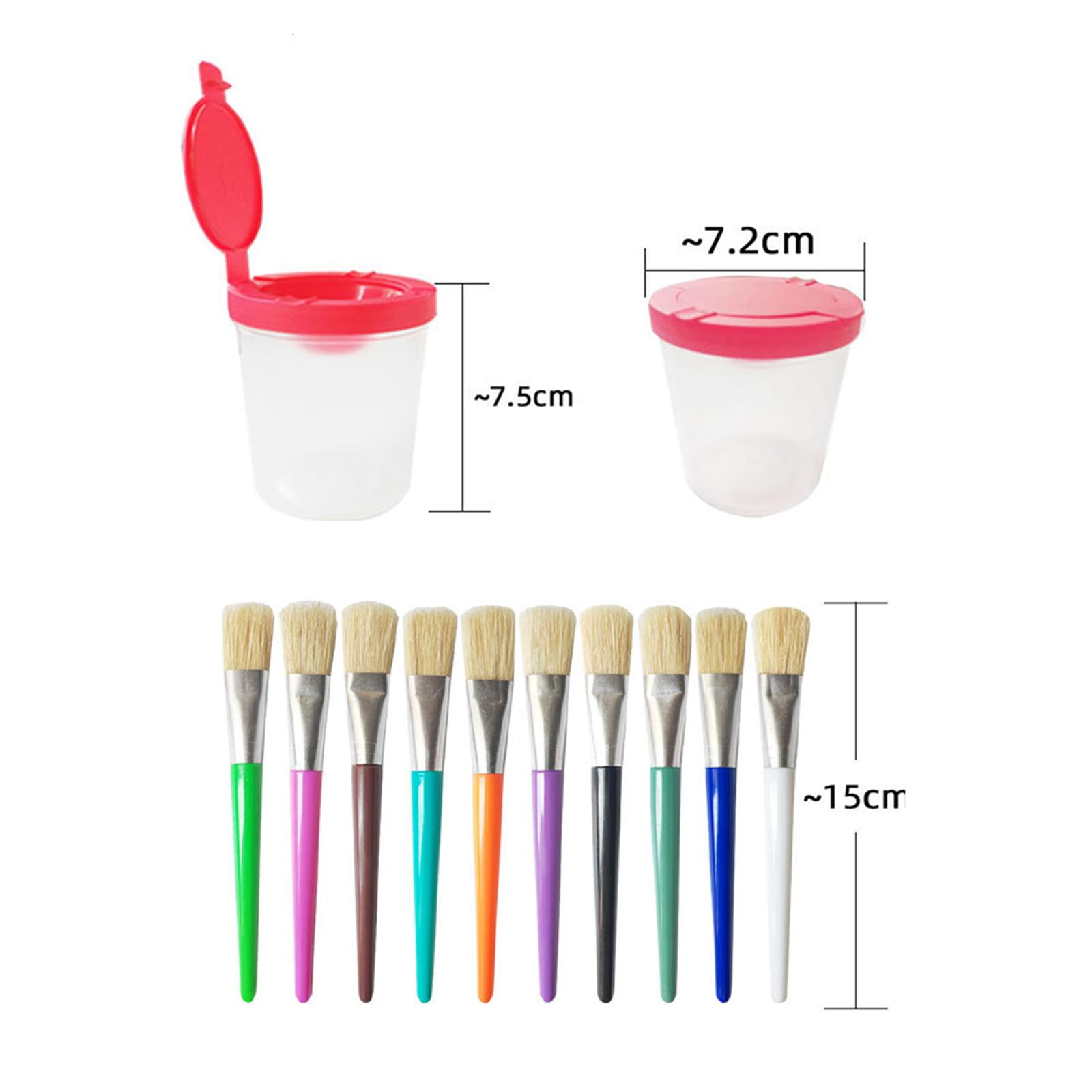 Tachiuwa Paint Cup and Brush Set Art Supplies Tools Easy to Clean Paint Containers for Painting Watercolor DIY Project Home