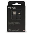 thumbnail image 4 of VEHO PEBBLE CERTIFIED MFI LIGHTNING TO USB CHARGE & SYNC CABLE 1-METER - BLACK, 4 of 4
