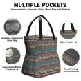 thumbnail image 3 of Boho Bohemia Geometric Line Art Drawstring Lunch Bag Women - Drawstring Lunch Bag Insulated for Work Office - Stain-Resistant Large Lunchbags for Women with Multi-Pockets, 3 of 6