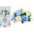 thumbnail image 3 of Decoración de la pista del del ramo de la boda de las flores de rosa blanco azul claro Colcomx Simulación Rose Ball, 3 of 7