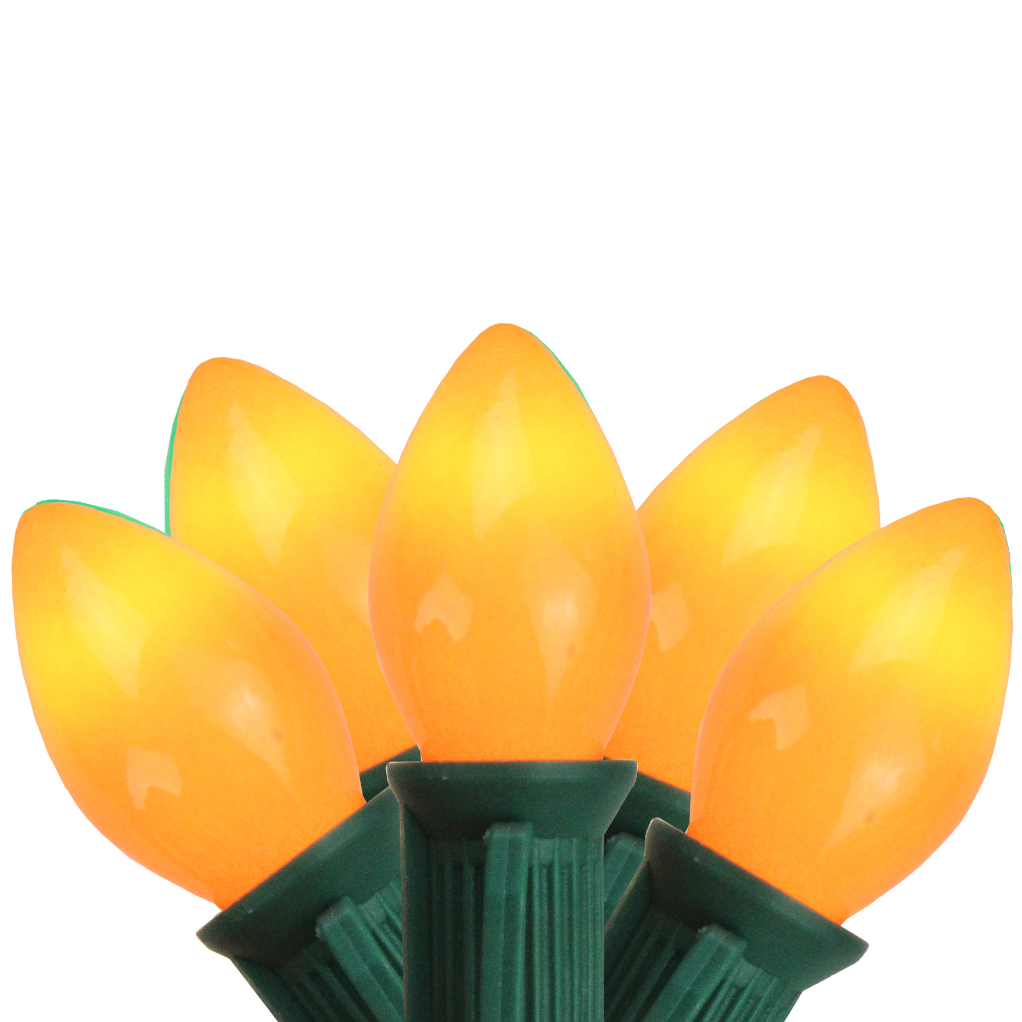 LB International 25ct C7 Opaque String Lights Orange 24' Green Wire