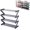 Dark Gray, variant on 4-Tier Z-Shaped Shoe Rack,Lightweight Stackable Shoe Stand for Home Organization,Multi-Layer Storage Organizer with ABS Frame,Easy Assembly Shoe Shelf for Entryway,Hallway,Closet,Bedroom (Light Blue)