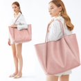 thumbnail image 2 of Bolso HOXIS Oversize de piel sintética para mujer, color rosa, 2 of 7