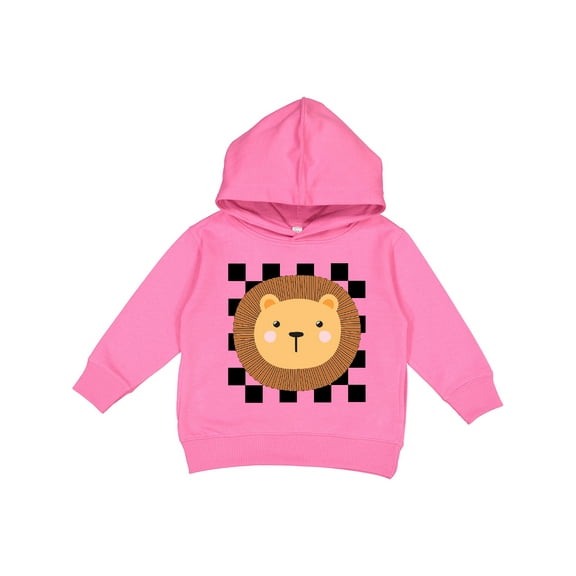 Inktastic Lion Zoo Animal Checkered Toddler Hoodie