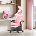 thumbnail image 6 of SOONTRANS Pink Gaming Chair with Footrest, Ergonomic Gamer Chair for Adults, Reclining Office Chair, High Back Compute Chair with Massage, Racing Game Chairs, 6 of 8
