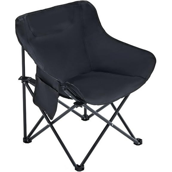 Portable camping chair with breathable upholstered construction Side pockets Aluminium frame camping chair with carry bag for backpacking and camping