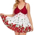 thumbnail image 4 of Traje de baño dividido con estampado floral de talla grande para mujer Bikini Ropa de playa Traje de baño Falda Fridja  nalpqowj22397, 4 of 8