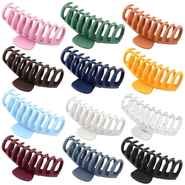 12 Pack Large Hair Claw Clips For Woman, Matte Banana Clips,strong Hold Jaw Clip,hair Clamps For Thin Thick Hair, Gifts For Women