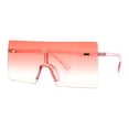 thumbnail image 4 of Oversize Rimless Shield Square Rectangle Large Sunglasses All Pink, 4 of 8
