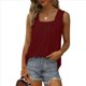 thumbnail image 2 of Camisetas Sin Mangas para Mujer, Conjuntos de Verano 2025, Blusas Informales con Cuello Cuadrado, Color Burdeos XL, 2 of 5