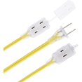 3 Outlet Indoor Extension Cord Neon Color, 6 Ft 2 Prong, 16/2 AWG SPT2