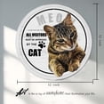 thumbnail image 3 of Funny Cat Pet Lover Round Metal Tin Sign All Visitors Must Be Approved Circle Poster A House is Not A Home Funny Animal Wall Art Cat Signs Gift 12x12 Inches, 3 of 6
