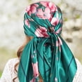 thumbnail image 5 of GIRACOA 4 PCS Large Satin Square Head Scarf for Women, 35" Silk Floral Hair Bandanas for Hair Wrapping & Handbag Accessory, 5 of 7