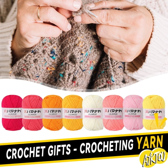 AYktou Acrylic Yarn Mini Skeins - Cotton Yarn of Soft Lightweight Yarn for Crocheting and Knitting Craft Project,Assorted Crochet Yarn Bulk Kit for Adults and Kids,26 Colors