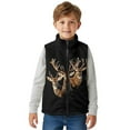 thumbnail image 4 of Xoenoiee Deer Print Toddler Boys' Polar Fleece Vest, Stand Collar Sleeveless Zipper Jacket for Warm Winter Outerwear, Size 5-6 Years, 4 of 7