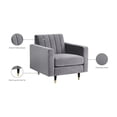 thumbnail image 2 of Meridian Furniture Lola Velvet Accent Chair in Gray, 2 of 5
