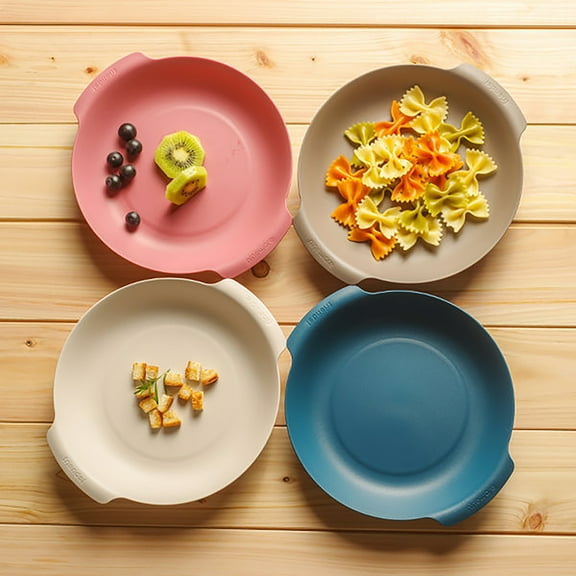 Nineware Pasta Bowl Set (Set of 4) | 9.3" X 8.2" X H 1.38" (3.7oz) | Stackable Design | Plastic Bowl Set | Dishwasher & Microwave safe | Made in Korea