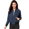 thumbnail image 1 of INSPIRE CHIC Women's Quilted Jackets Stand Collar Zip Up Raglan Sleeves Bomber Jacket, 1 of 6