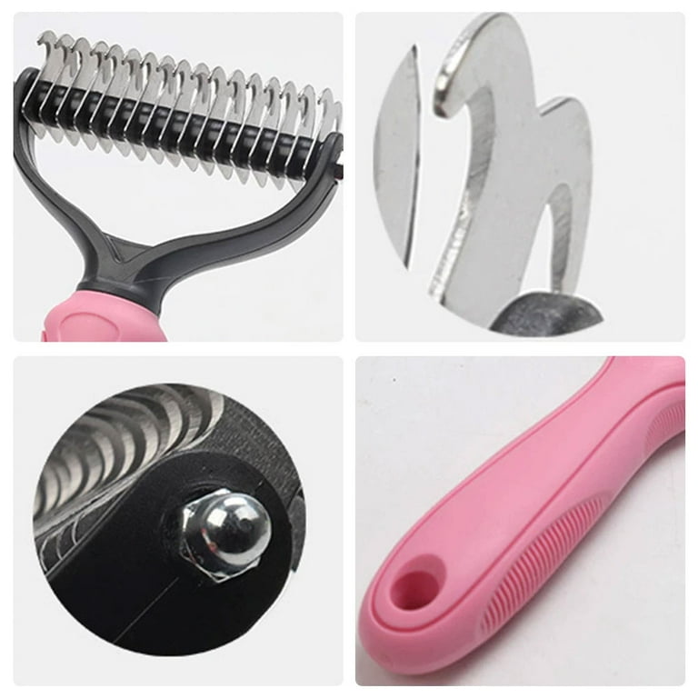 LNGOOR Dematting Comb Tool for Dogs Cats Pet Grooming Undercoat Rake with Dual Side Gently Removes Undercoat Knots Mats