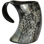 5MoonSun5's - Game of thrones stark house viking drinking horn mug wolf carved tankard Drink Mead & Beer Like Game of Thrones With This Large Ale Stein - A Perfect Present For Real Men
