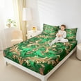 thumbnail image 4 of Erosebridal Gold Damask Bed Sheets Queen,Boho Bohemain Flower Bedding Queen Size,Vintage Florals Sheet Set Queen For Men Women,Breathable Room Decor，4-Piece, 4 of 8