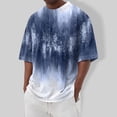 thumbnail image 2 of Mfakffe Mens Graphic Crewneck Tshirt Summer Plus Size Short Sleeve Lightweight Tops Gradient Color Casual Big and Tall Tees, 2 of 5