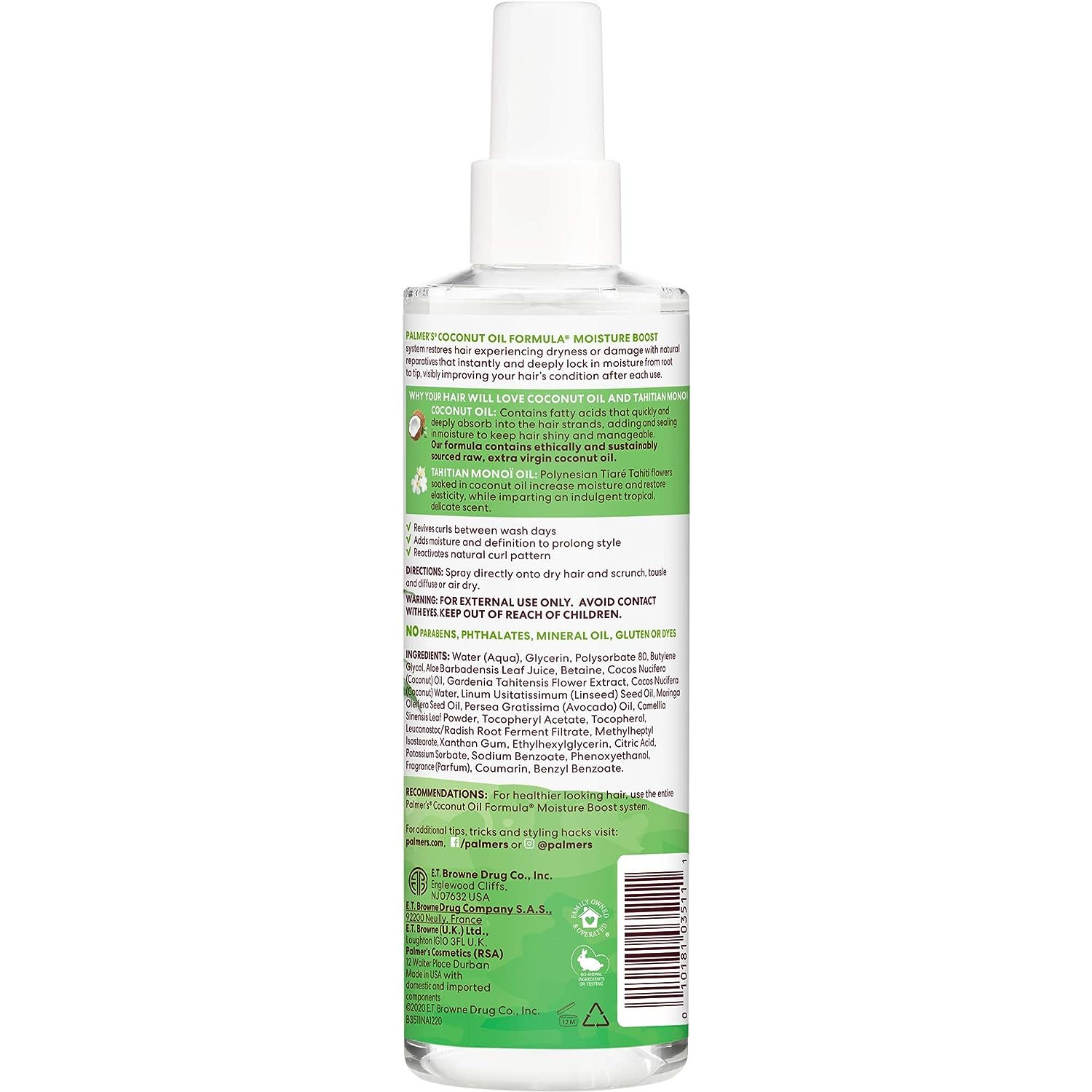Palmer's Coconut Oil Formula Moisture Boost Curl Refresher Spray, 8.5 Oz. - image 2 of 2
