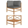 thumbnail image 1 of vidaXL Corner Sofa with Dark Grey Cushions Solid Teak Wood, 1 of 5