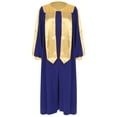 thumbnail image 3 of iiniim Unisex Womens Mens Choir Robe Long Sleeve Color Block Zipper Gown Cosplay Theme Party Costume Blue M, 3 of 7