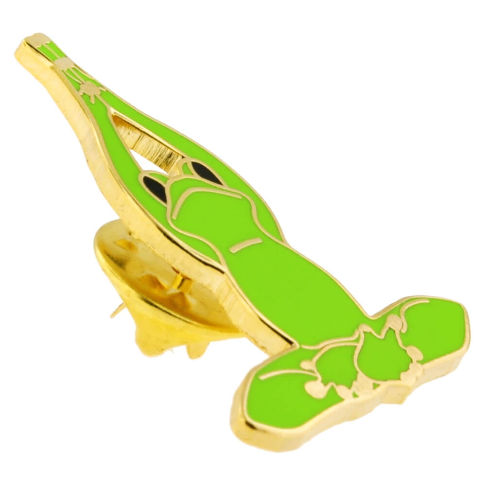 Easy Pose Frog Trendy Enamel Lapel Pin PinMart Yoga Frog