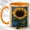 Orange, variant on Stained Glass Sunflower Coffee Mug, Floral Garden Mug, Ceramic 11 oz
