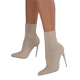thumbnail image 2 of YUNAFFT Women's Boot Clearance, 2023 Autumn And Winter New Heel Over The Knee Boots Flying Woven Stretch Wool Sleeve Fish Mouth Women's Boots, 2 of 5