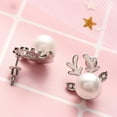 thumbnail image 4 of (2 Pack) Earrings Christmas Pearl Deer Earrings for Women Unique Holiday Jewelry Fashionable Statement Accessories, 4 of 7