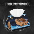 thumbnail image 6 of Lsque Ocean Scene with Noah's Ark Printed Long Tissue Box Cover Holder, Facial Paper Organizer Dispenser,Triangle with Bottom Belt, PVC Leather Decorative Organizer, 6 of 9
