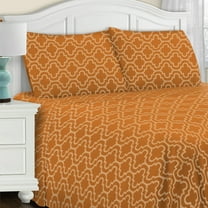 Superior Cotton Flannel Trellis Pillowcase Set, King, Pumpkin