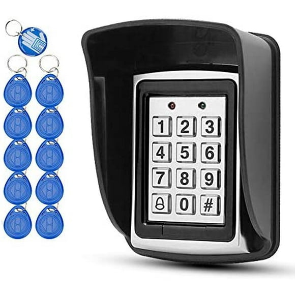 OBO HANDS 10 RFID Keychains + Waterproof Rain Cover + Rfid Metal Keypad Supports 1000 Users Wiegand-26 Interface (Input