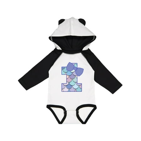 

Inktastic 1st Birthday Mermaid 1 Year Old Gift Baby Girl Long Sleeve Bodysuit