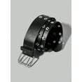 thumbnail image 5 of YooGuoGuo Women's Double Grommet PU Leather Belt Punk Buckle Waist Belts, 5 of 7