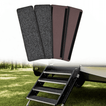 Nilight RV Step Covers 4 Pack, Camper Step Rugs with Hook and Loop, Fits Powered & Manual RV Stairs, Gray, for Camper, Trailer, and Motorhome Use