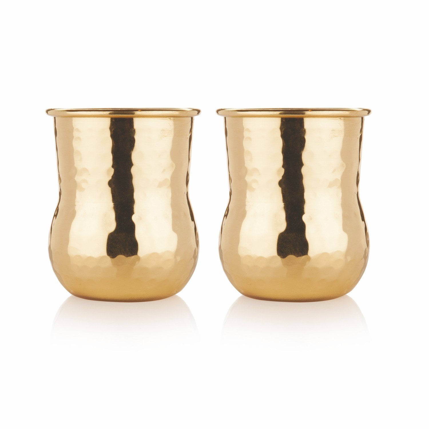 Insulated Drinking Glasses, Belmont Hammered Brass Shot Best Drinking