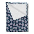thumbnail image 2 of Rose Soft Flannel Fleece Blanket, Romantic Rose Flower Blossoms Illustration with Blue Leaves Feminine Ornament, Cozy Plush for Indoor and Outdoor Use, 60" x 80", Indigo Aqua Lilac, by Ambesonne, 2 of 5