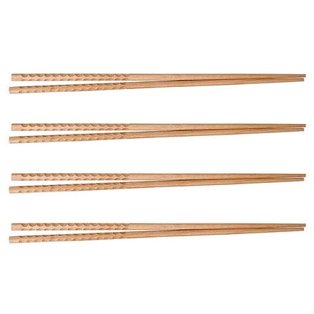 LOLIPPYY 4 Pairs Wood Chopsticks for Cooking and Frying 16.5in