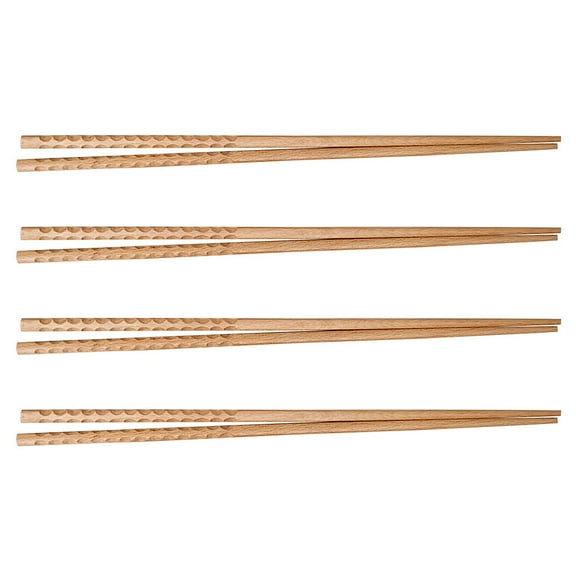LOLIPPYY 4 Pairs Wood Chopsticks for Cooking and Frying 16.5in