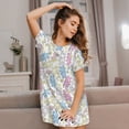 thumbnail image 3 of Sikiie Cartoon Bunny Print Women's Short-sleeved Nightdress, Round Neck Pullover Nightdress Pajamas Summer Home Wear, 3 of 6