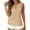 01-Khaki, variant on Women's Summer Striped Sleeveless Top – Crew Neck Button Detail Casual Tank Tops