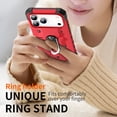 thumbnail image 3 of TECH CIRCLE for iPhone 16 Pro Rugged Shockproof Phone Case with Rotating Finger Ring Holder Kickstand, Compatible with Magnetic Car Mount, Slim Fit Lightweight Protective Hard Shell Cover, Red, 3 of 8