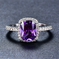 thumbnail image 2 of HeartsAndYou 2.4ct Natural Purple Amethyst Engagement Ring 14k SOLID White Gold Solitaire, 2 of 9