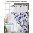 thumbnail image 4 of No Hook Cloth Fabric Shower Curtain with Snap in Liner, Purple Spring Floral Waterproof Shower Curtains Set with See Through Top Window, Watercolor Flowers Pastoral Bath Curtains Shower 60"x72", 4 of 6