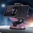 thumbnail image 3 of Diamond Inlaid Car Cell Phone Mount, Dual Function Suction Cup and Navigation Holder, Rotating Cell Phone Mount for Cars, 3 of 6